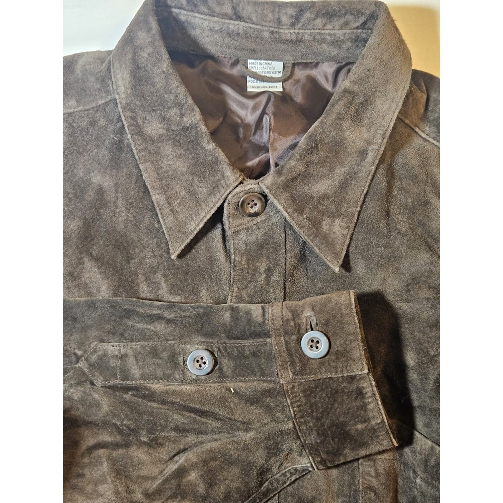 Marlboro Womens XLarge 100% Brown Suede Leather Lined Jacket Western Cowboy